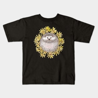 Hedgehog and Daisies Kids T-Shirt
